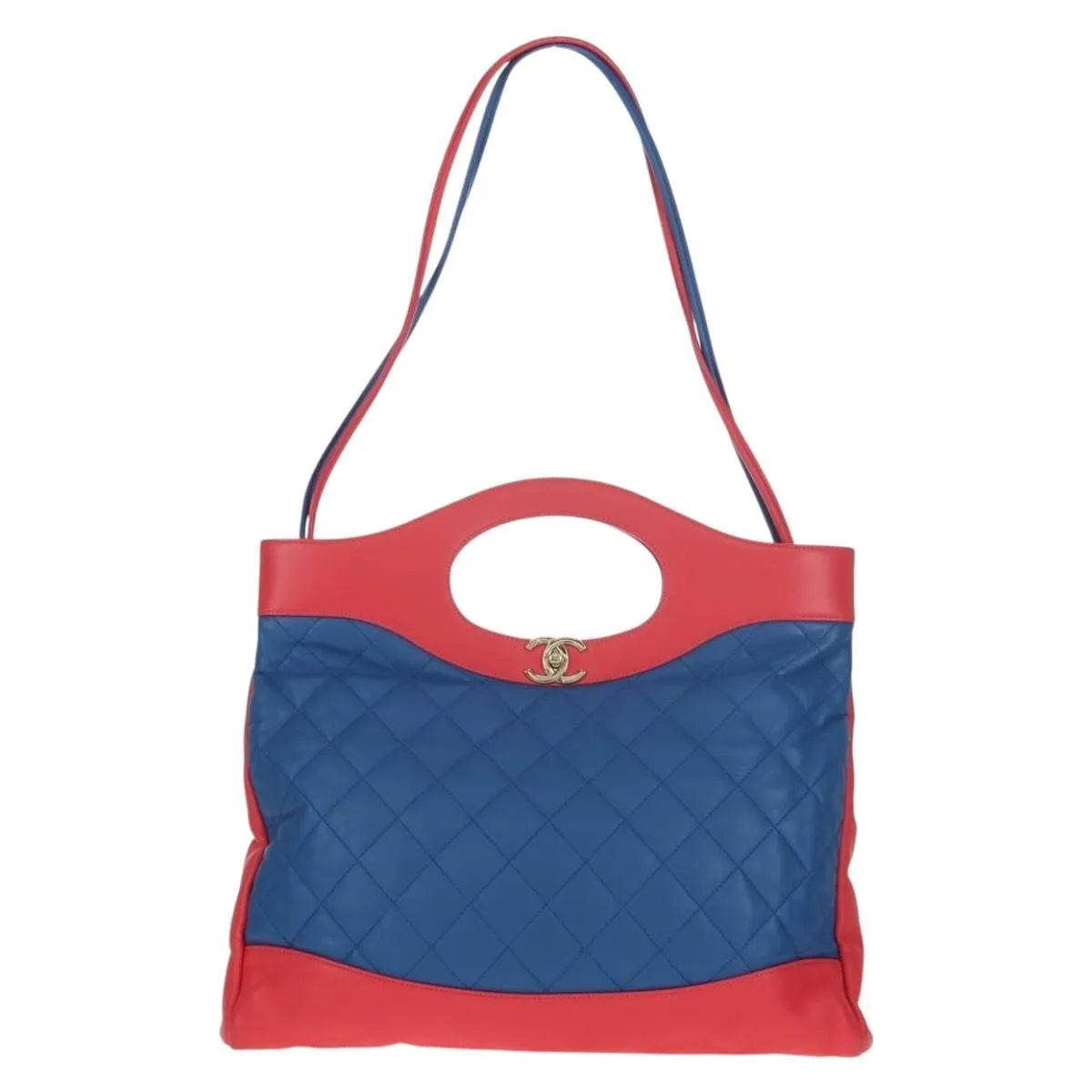 Chanel 31 Shopping Quilted Lambskin Blue Leather Shoulder Bag Bag (Pre-Owned)