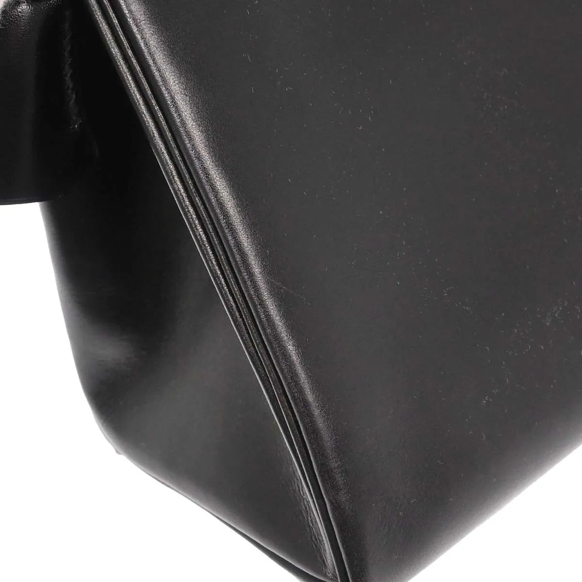 Hermes Kelly Black Box Calf With Gold Hardware Black Leather Handbag (Pre-Owned)
