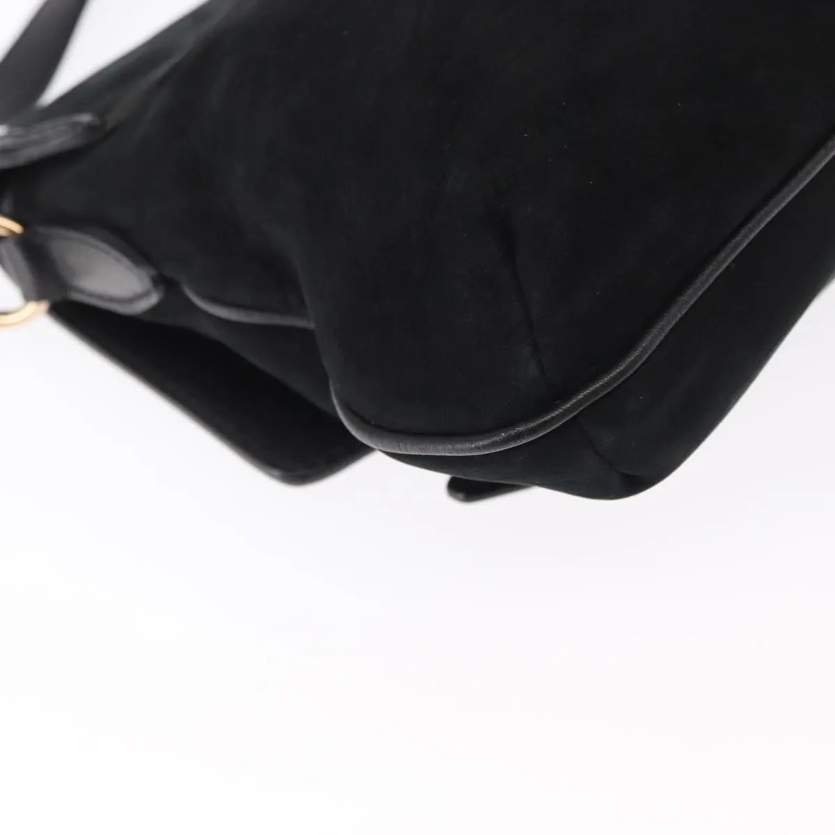 Salvatore Ferragamo Gancini Suede Black Suede Shoulder Bag Bag (Pre-Owned)
