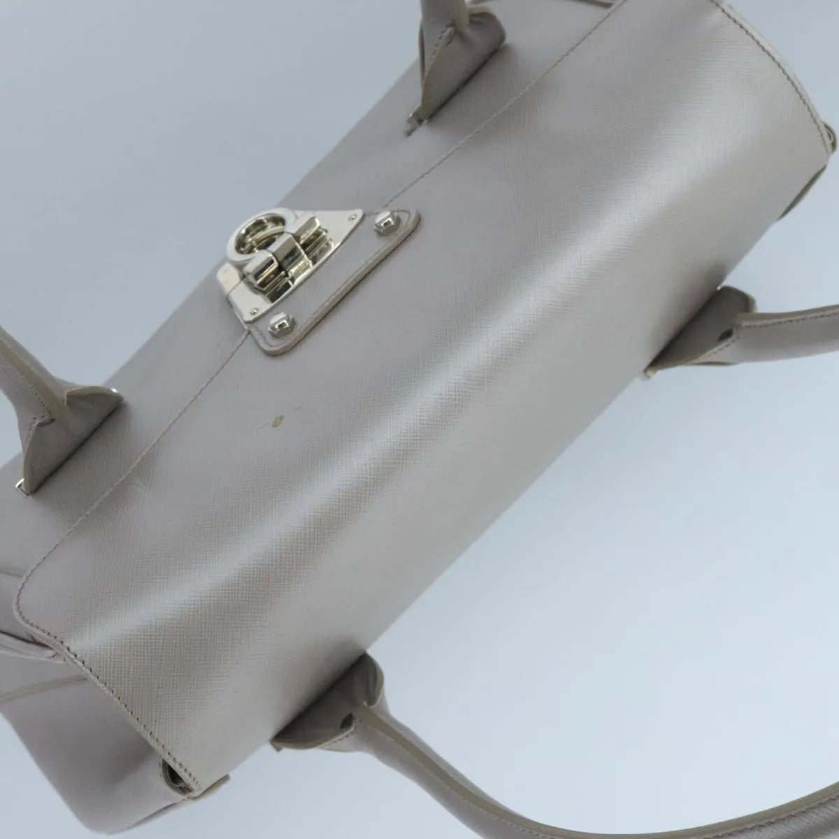 Salvatore Ferragamo Virna Satchel Leather Silver Leather Handbag (Pre-Owned)