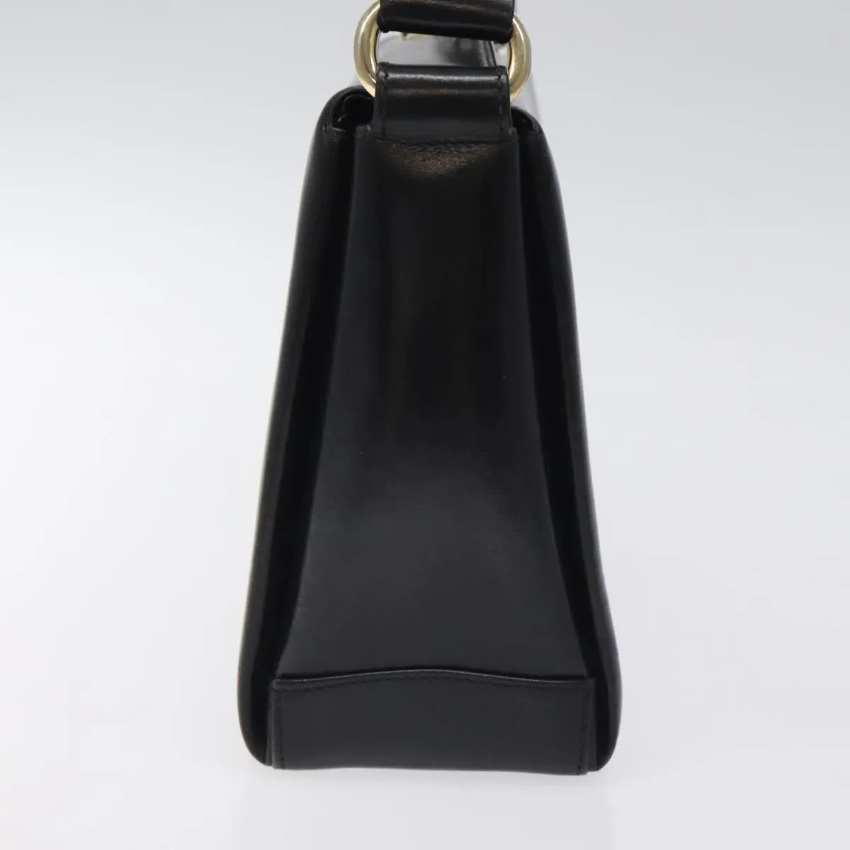 Gucci Vintage Convertible Box Leather Black Leather Handbag (Pre-Owned)