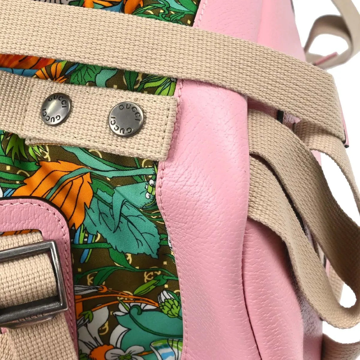 Gucci Gucci X The North Face Flap Printed Nylon Multicolour Canvas Backpack Bag (Pre-Owned)