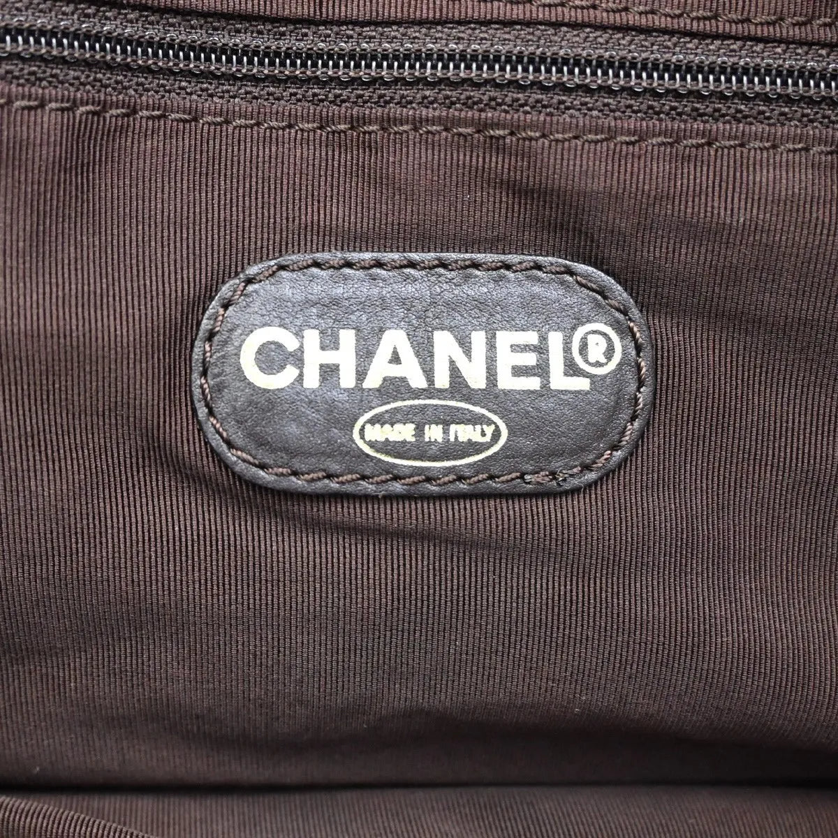 Chanel Vintage Cc Tote Canvas With Leather Beige Canvas Tote Bag Bag (Pre-Owned)