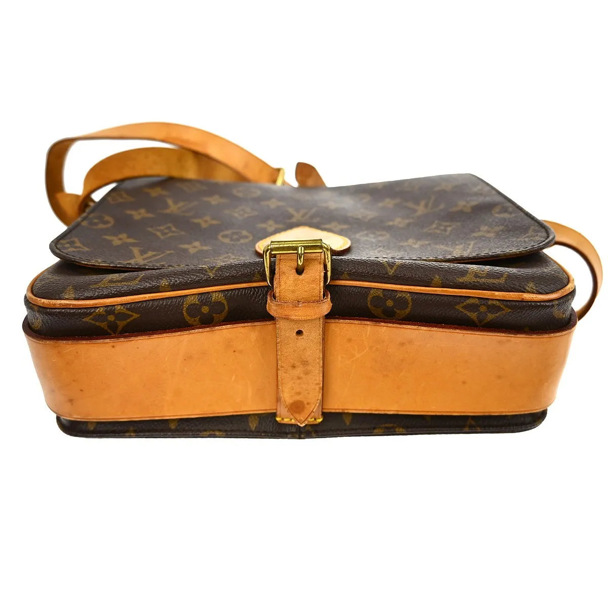 Louis Vuitton Cartouchiere Monogram Canvas Brown Canvas Shoulder Bag Bag (Pre-Owned)