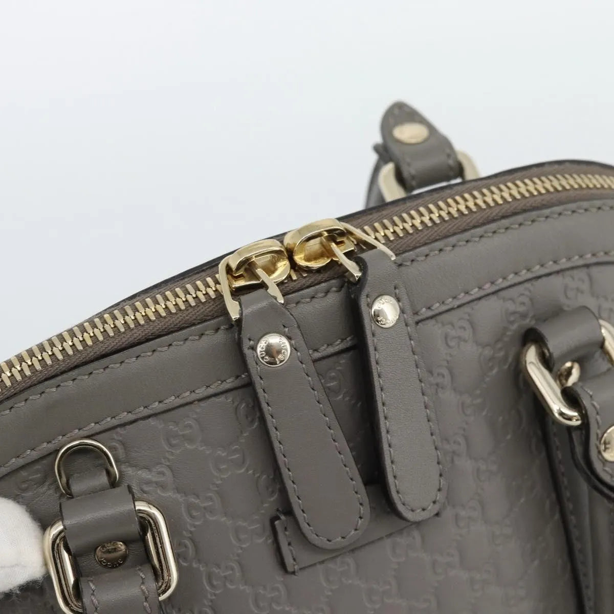 Gucci Convertible Dome Satchel Microguccissima Leather Gray Leather Handbag (Pre-Owned)