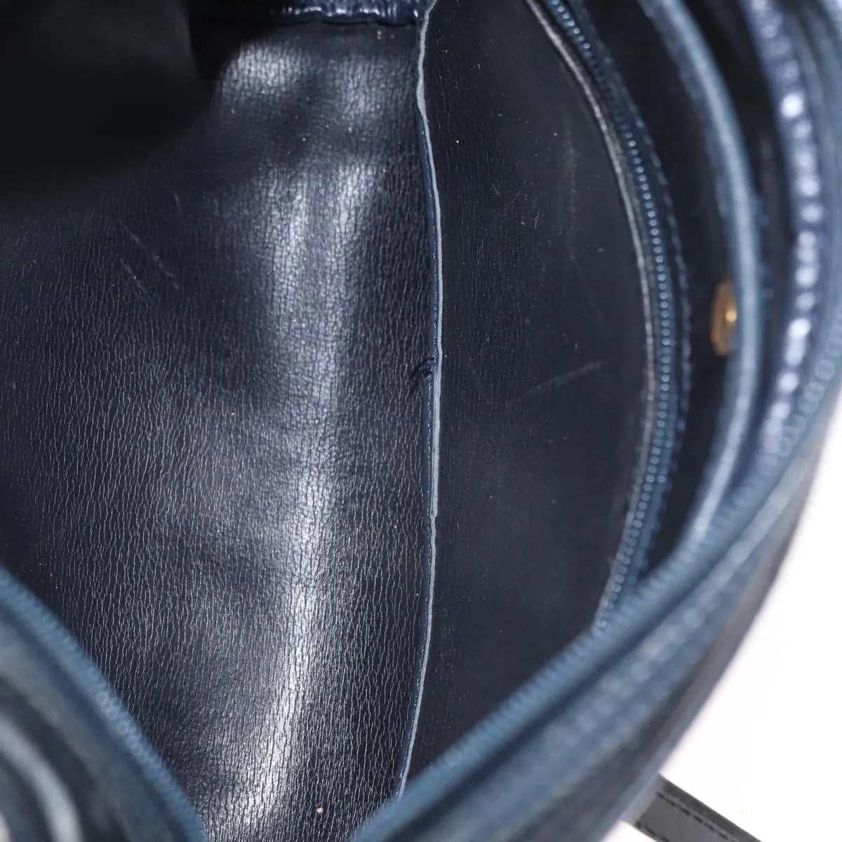 Christian Dior Vintage Cd Logo Leather Navy Leather Shoulder Bag Bag (Pre-Owned)
