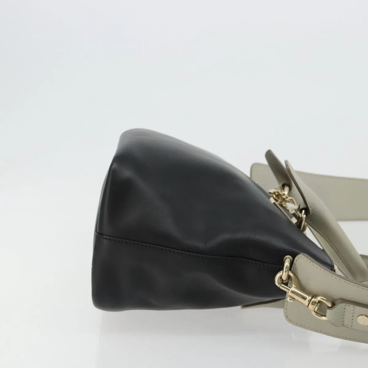 Chloe Bicolor Baylee Satchel Leather Black Leather Handbag (Pre-Owned)