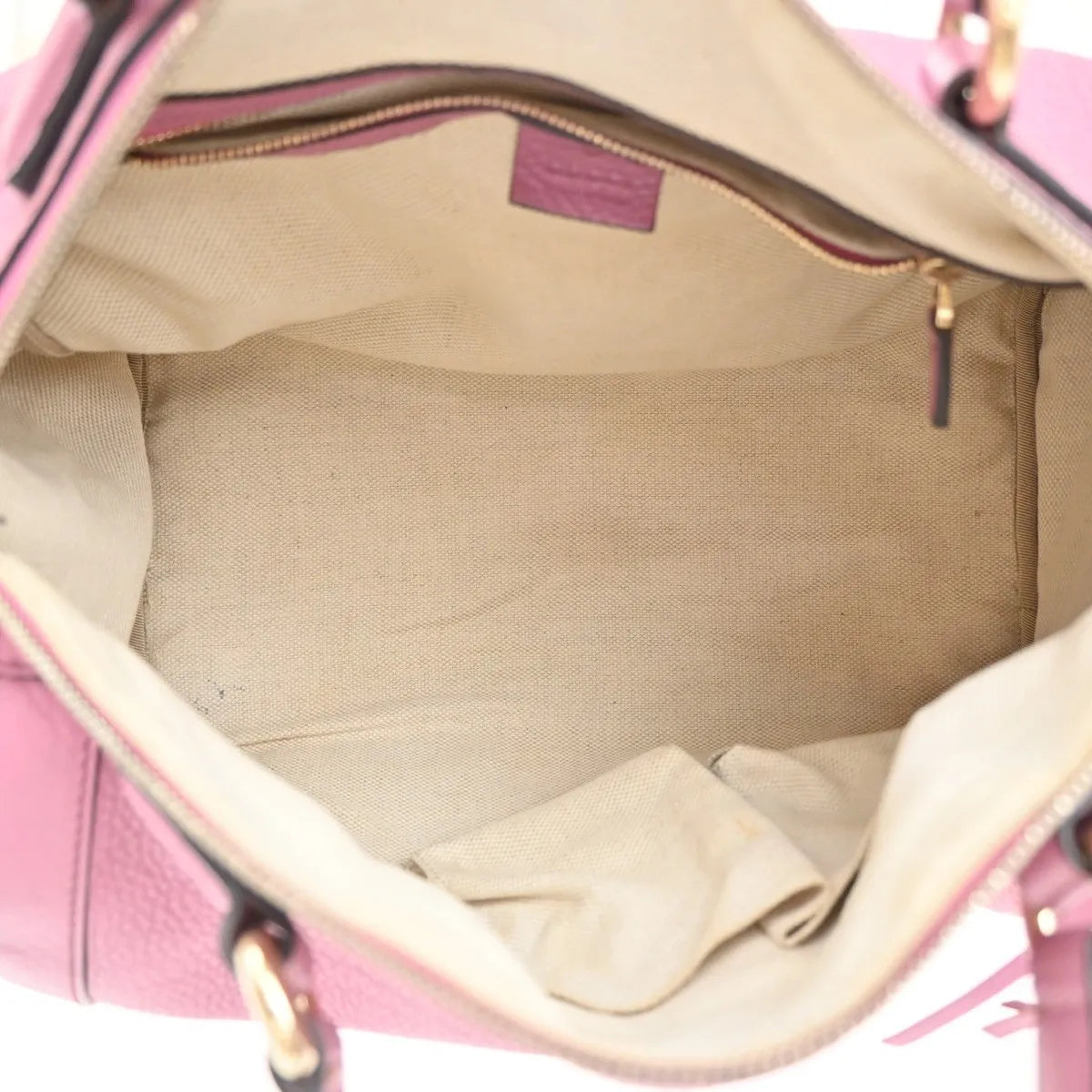 Gucci Soho Boston Leather Pink Leather Handbag (Pre-Owned)