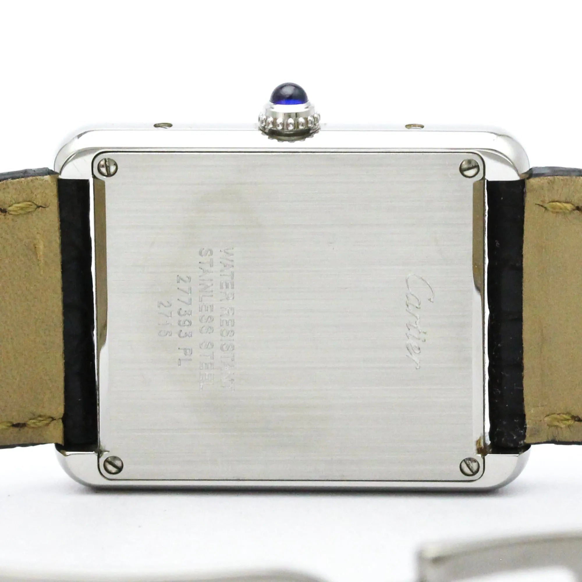 Cartier Tank Solo Quartz Stainless Steel And Leather Watch (Pre-Owned)