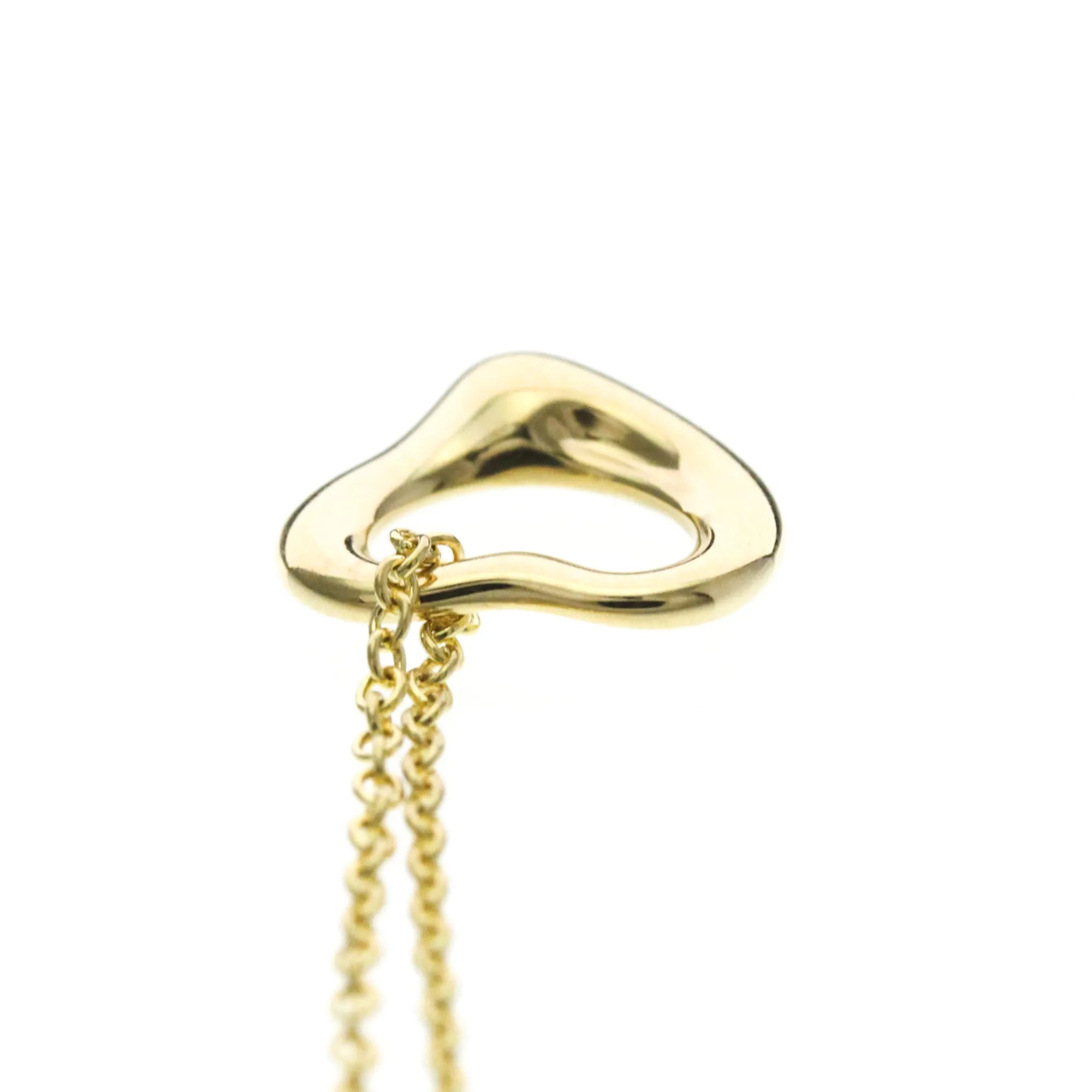 Tiffany & Co. Elsa Peretti Open Heart Pendant 18K Yellow Gold Gold Yellow_Gold Necklace Jewelry (Pre-Owned)