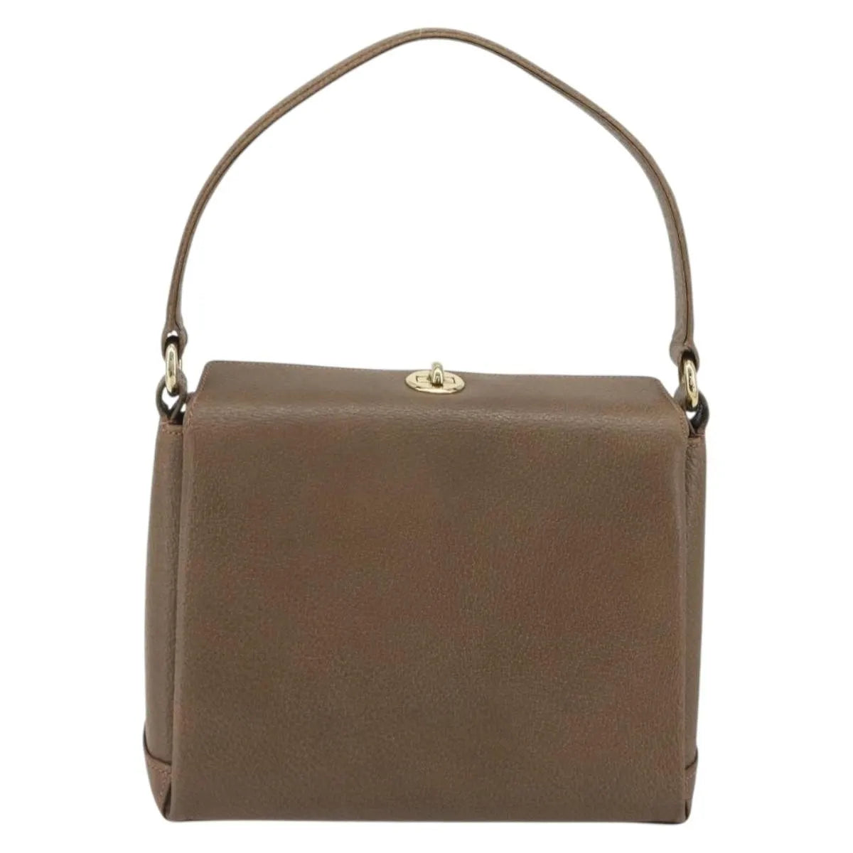Gucci Vintage Convertible Box Leather Brown Leather Handbag (Pre-Owned)