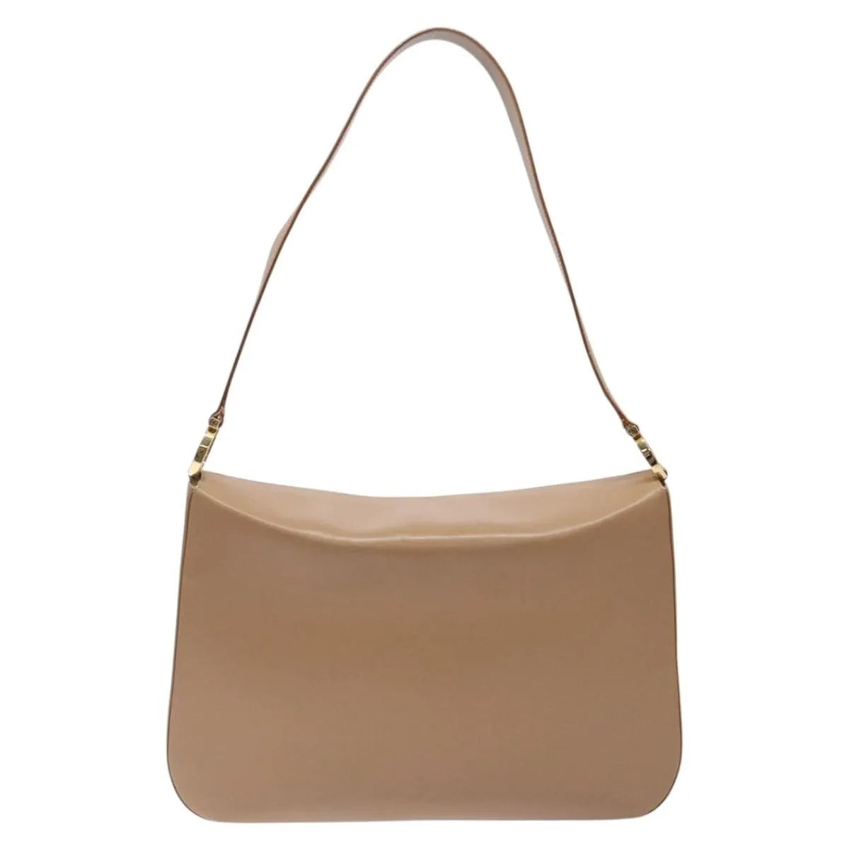 Salvatore Ferragamo Gancini Leather Beige Leather Shoulder Bag Bag (Pre-Owned)