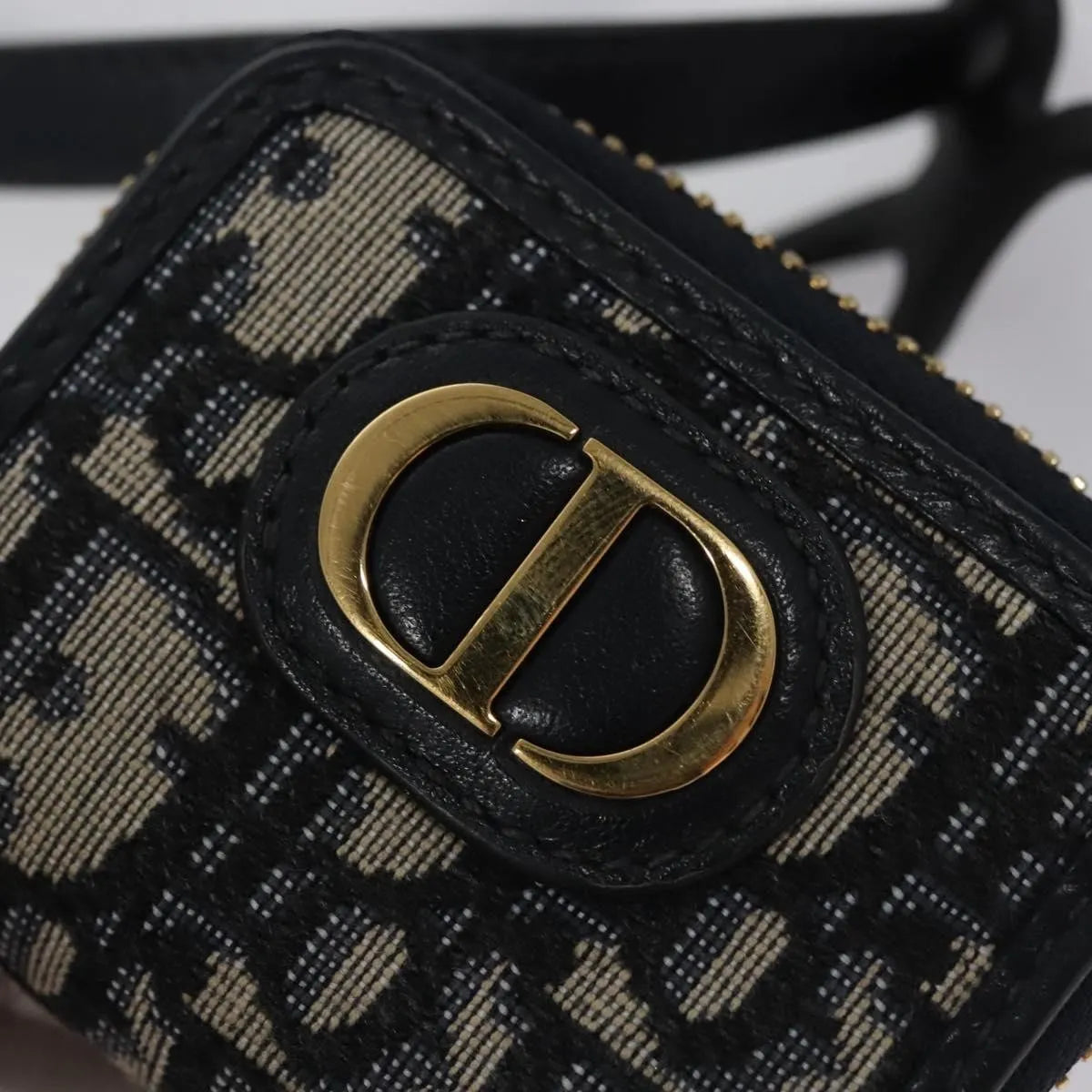 Christian Dior Trotter French Wallet Diorissimo Canvas Navy Canvas Wallets Accessory (Pre-Owned)