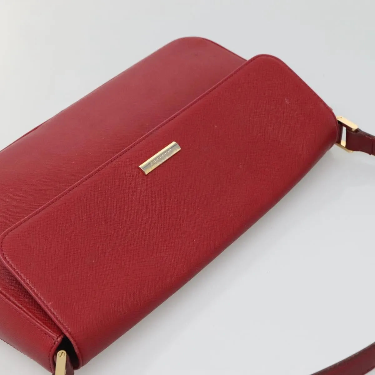 Burberry Vintage Leather Red Leather Shoulder Bag Bag (Pre-Owned)