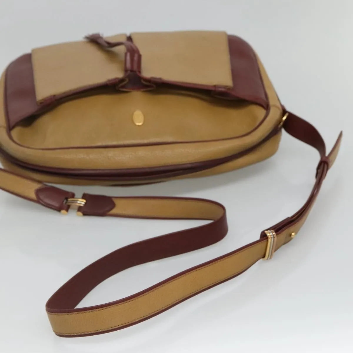 Cartier Tasseled Must De Cartier Leather Beige Leather Shoulder Bag Bag (Pre-Owned)