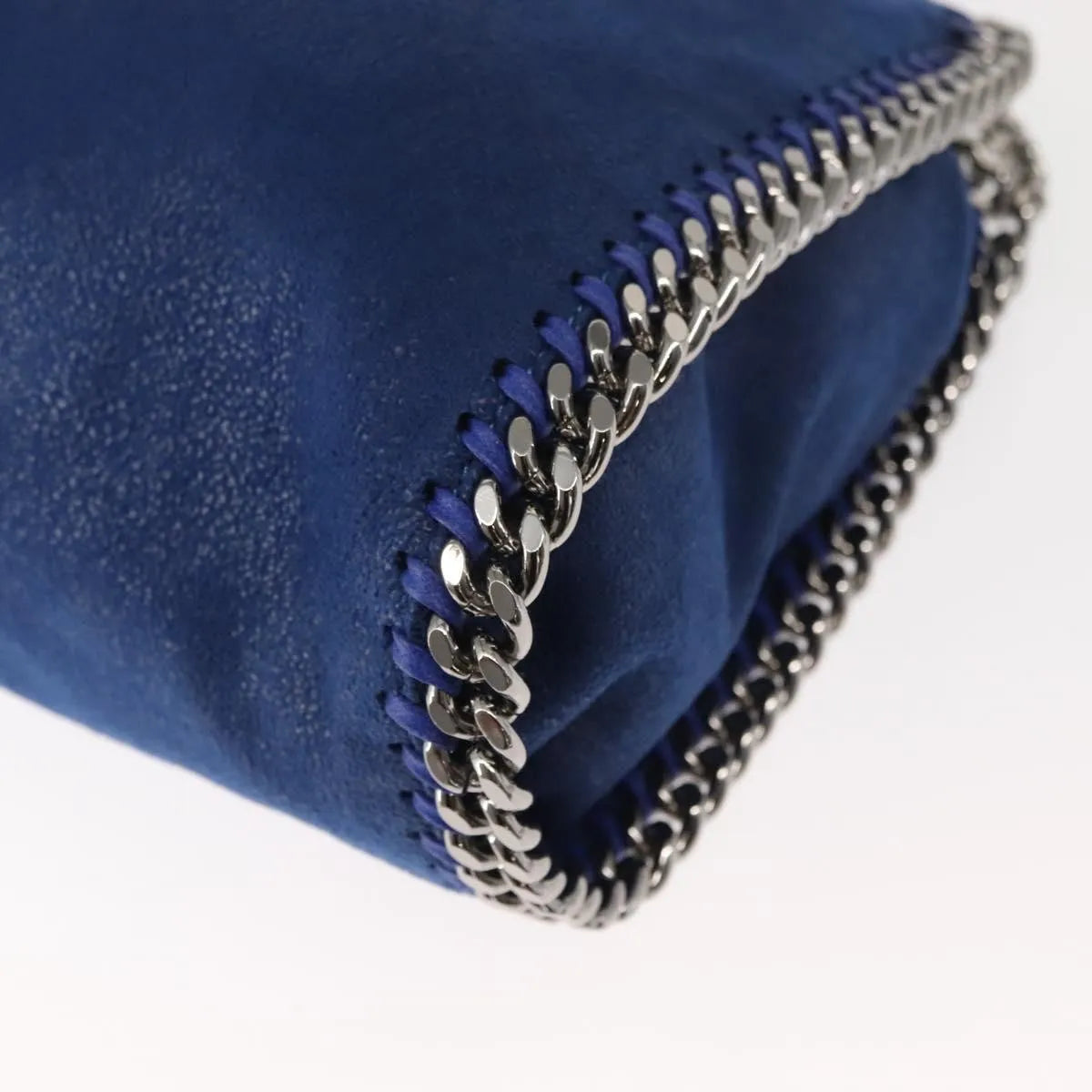 Stella Mccartney Falabella Fold Over Shaggy Deer Blue Polyester Shoulder Bag Bag (Pre-Owned)