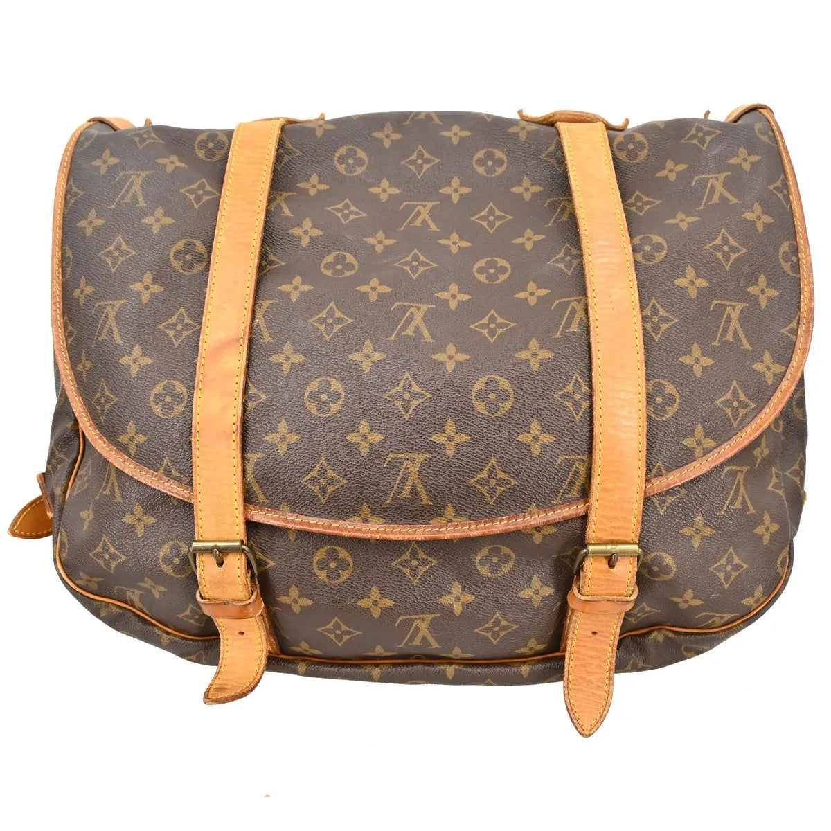 Louis Vuitton Saumur Monogram Canvas Brown Canvas Shoulder Bag Bag (Pre-Owned)