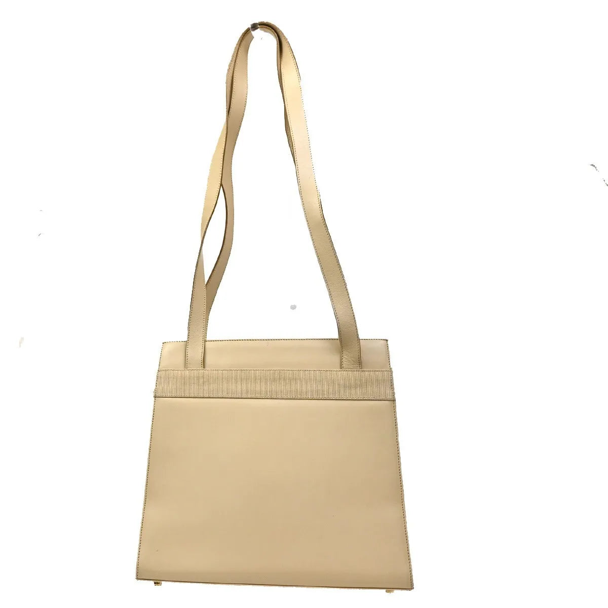 Salvatore Ferragamo Vara Leather Beige Leather Shoulder Bag Bag (Pre-Owned)