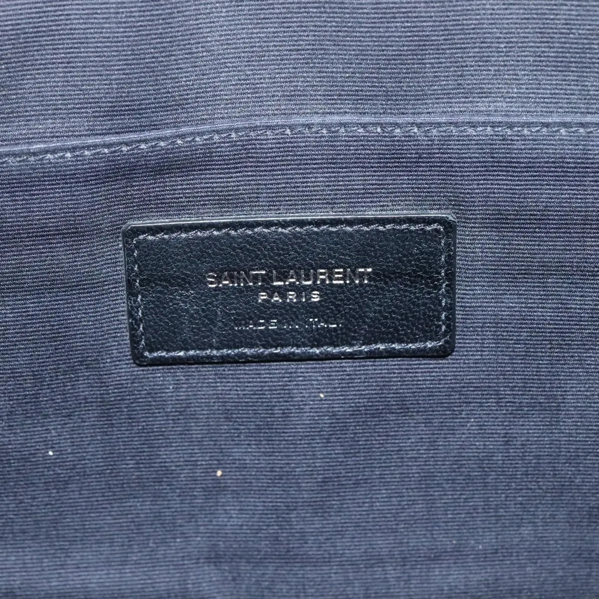 Saint Laurent Zip Pocket Leather Black Leather Clutche & Pouche Bag (Pre-Owned)