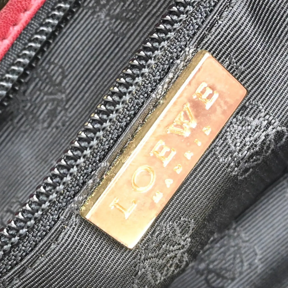 Loewe Anagram Tote Suede Red Suede Tote Bag Bag (Pre-Owned)