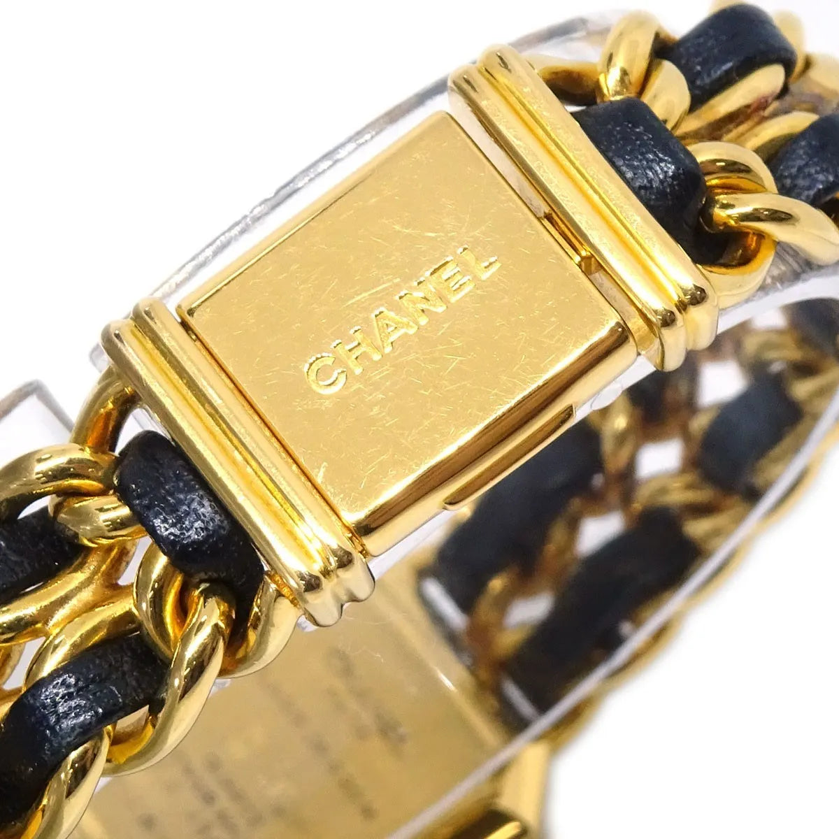 Chanel Premiere Rock Quartz Plated Metal And Leather Watch (Pre-Owned)