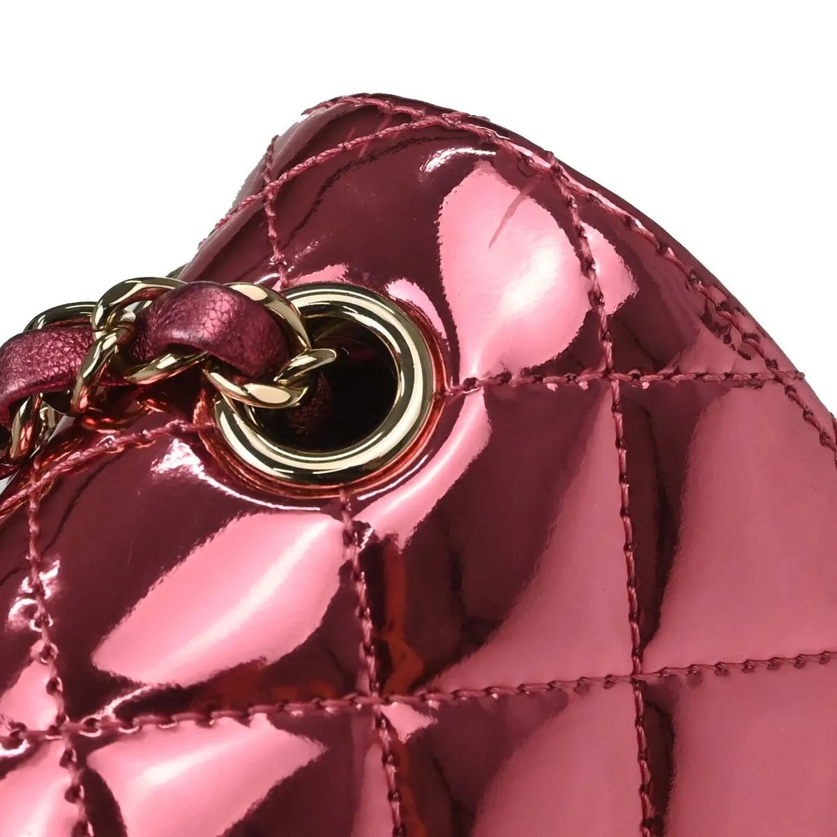 Chanel Hollywood Boulevard Flap Bag Quilted Metallic Leather Pink Leather Shoulder Bag Bag (Pre-Owned)