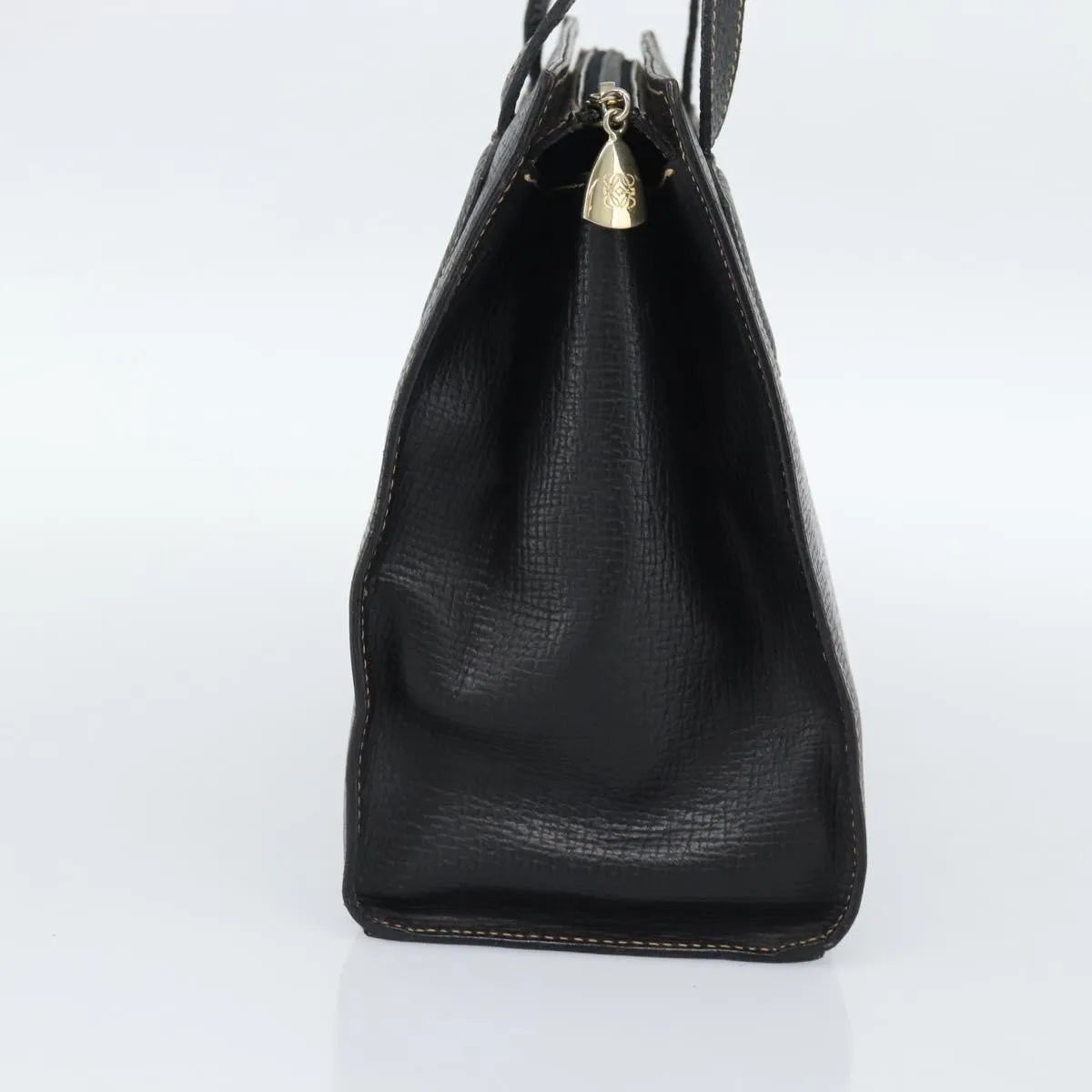 Loewe Vintage Leather Black Leather Tote Bag Bag (Pre-Owned)
