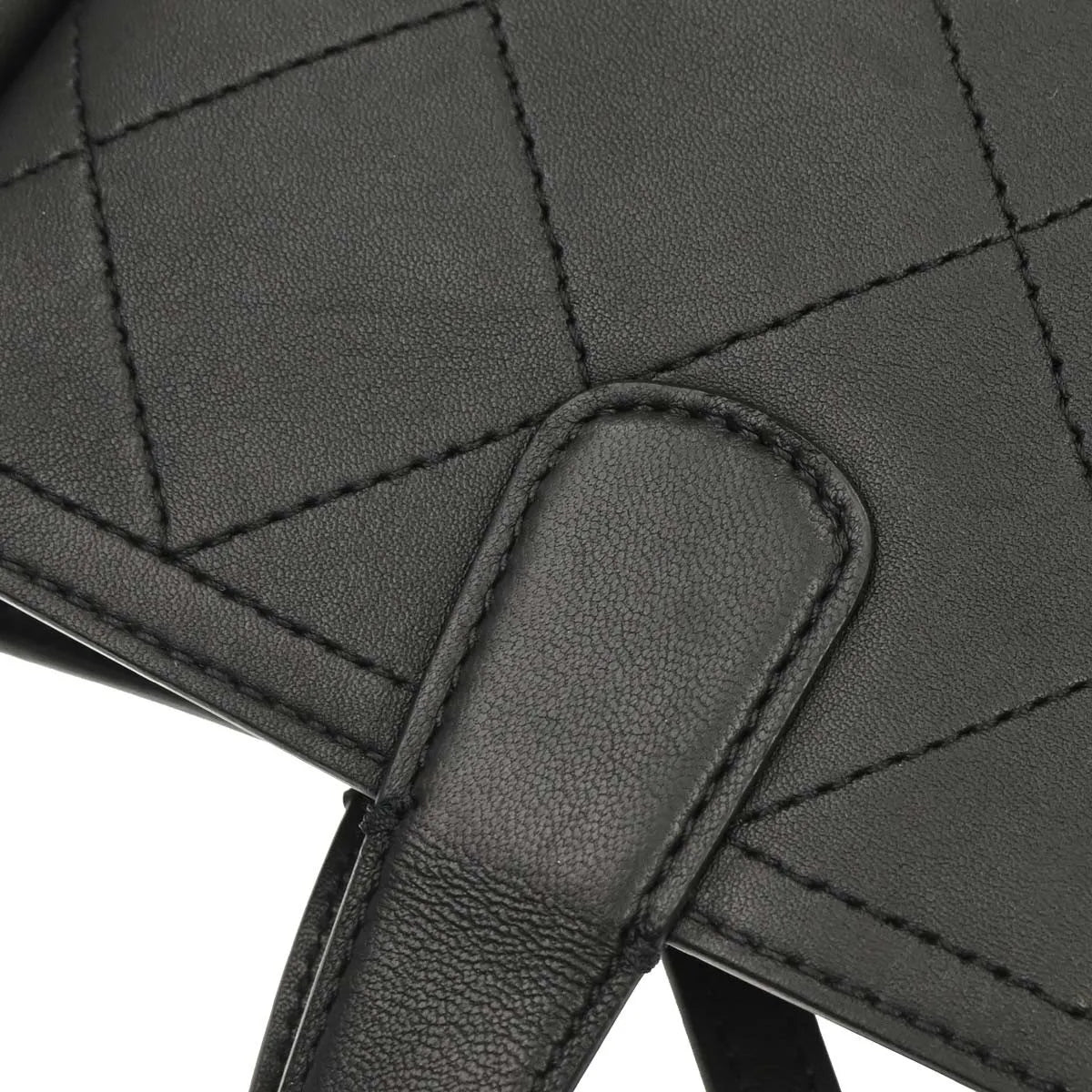 Chanel Covered Cc Shopping Tote Stitched Calfskin Black Leather Tote Bag Bag (Pre-Owned)