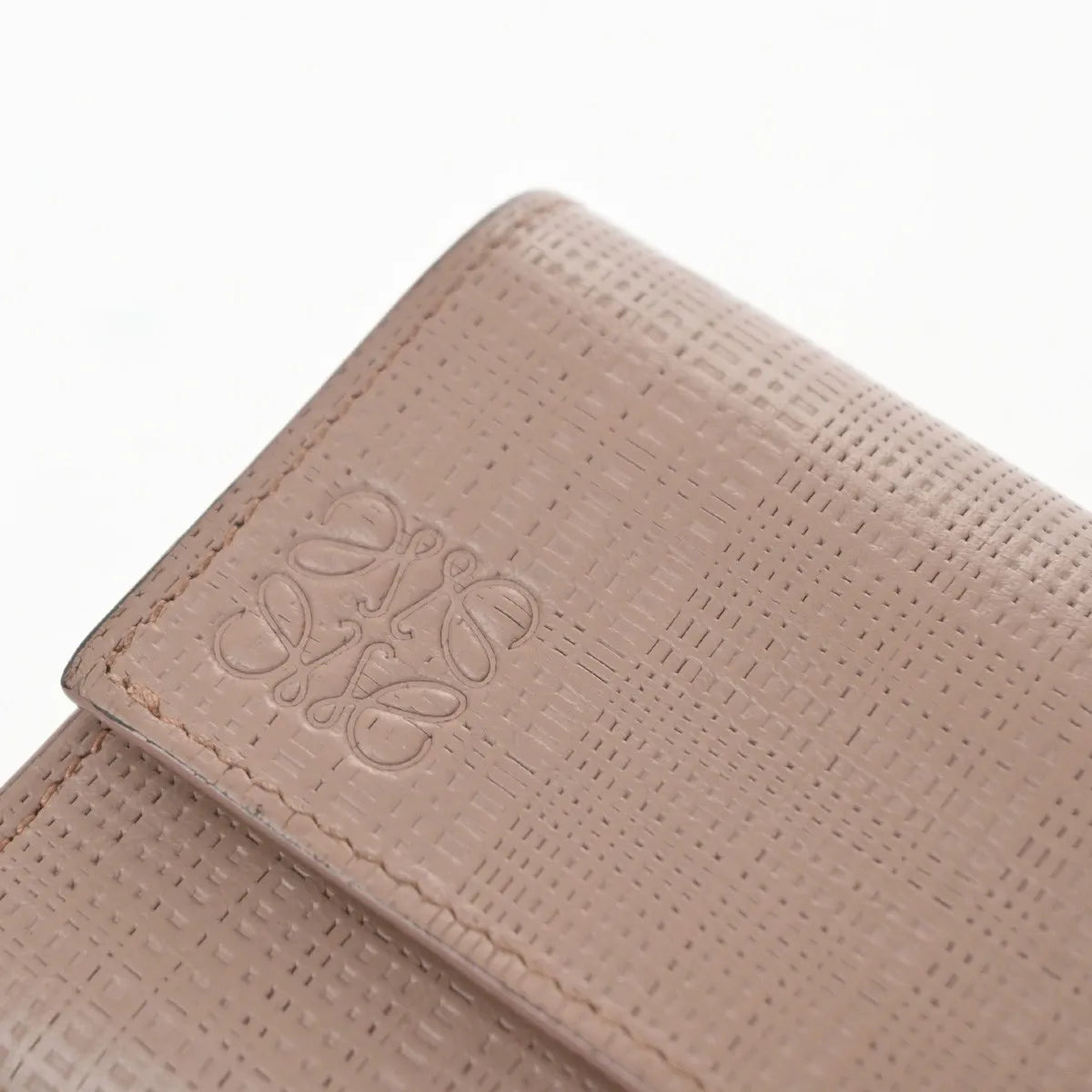 Loewe Anagram Trifold Flap Leather Pink Leather Wallets Accessory (Pre-Owned)
