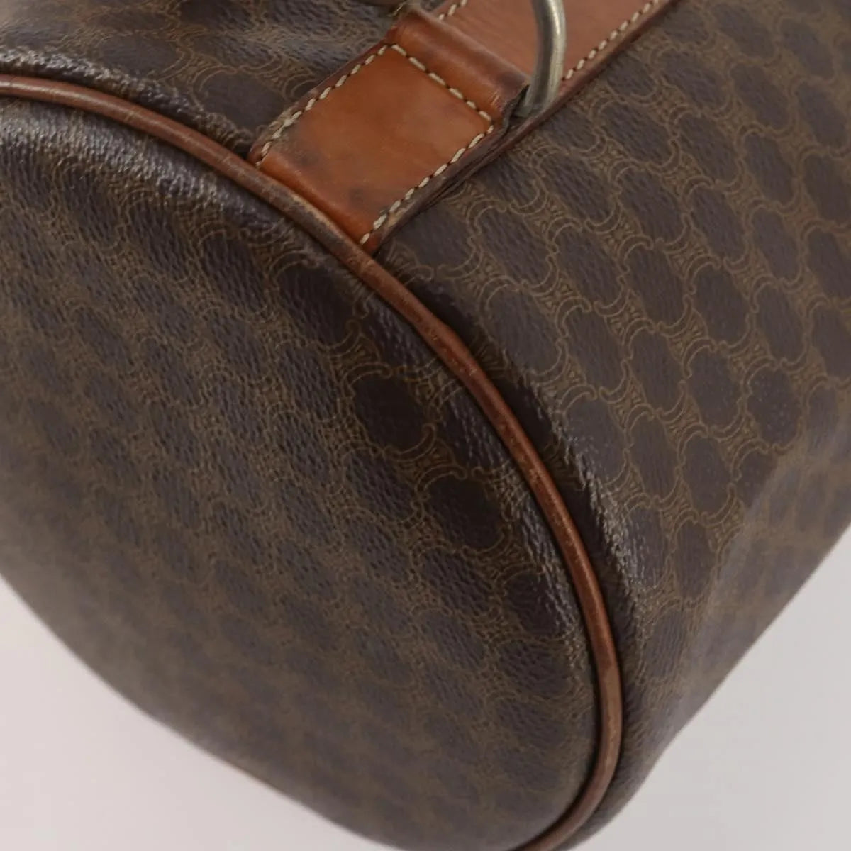 Celine Vintage Macadam Canvas And Leather Brown Canvas Backpack Bag (Pre-Owned)