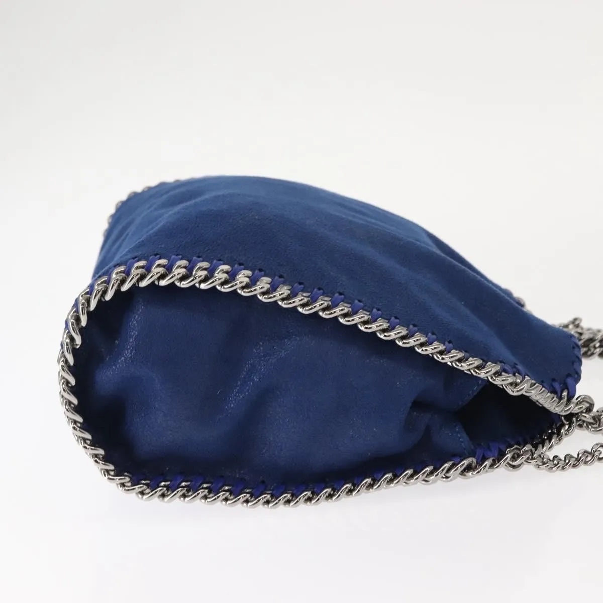 Stella Mccartney Falabella Fold Over Shaggy Deer Blue Polyester Shoulder Bag Bag (Pre-Owned)
