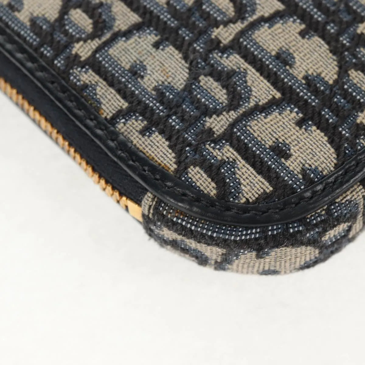 Christian Dior 30 Montaigne Phone Holder On Chain Oblique Canvas Navy Canvas Clutche & Pouche Bag (Pre-Owned)