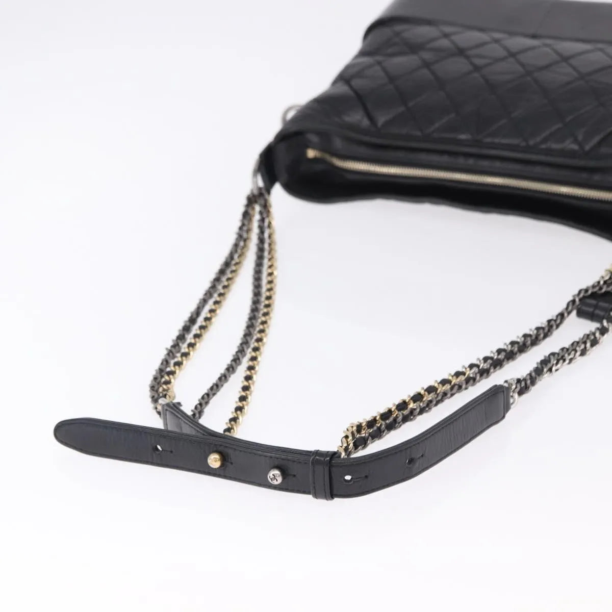 Chanel Gabrielle Hobo Quilted Aged Calfskin Black Leather Shoulder Bag Bag (Pre-Owned)