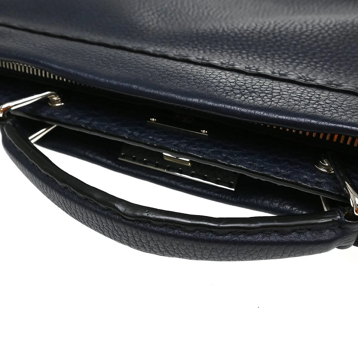 Fendi Selleria Peekaboo Fit Leather Navy Leather Handbag (Pre-Owned)