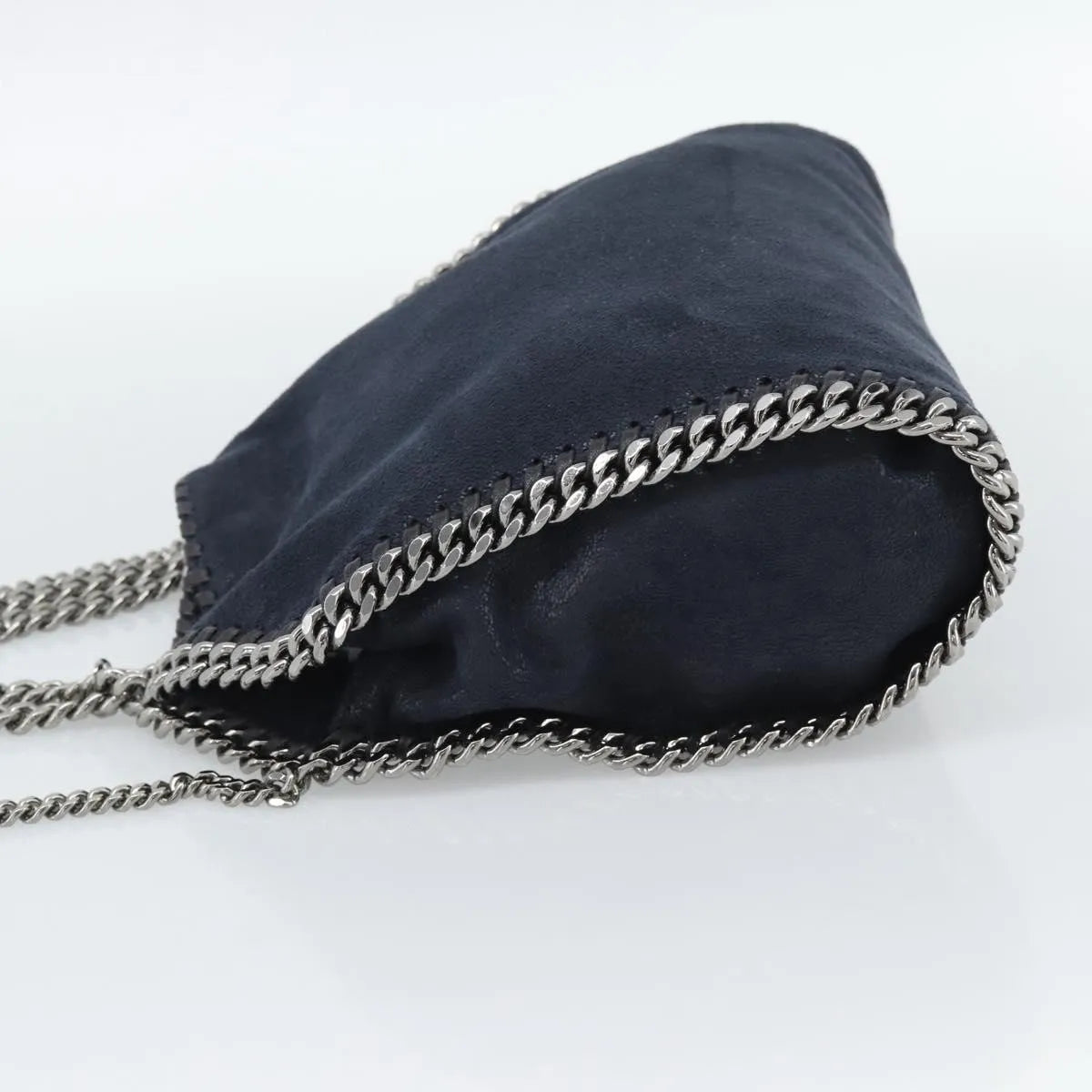 Stella Mccartney Falabella Fold Over Faux Leather Navy Polyester Shoulder Bag Bag (Pre-Owned)