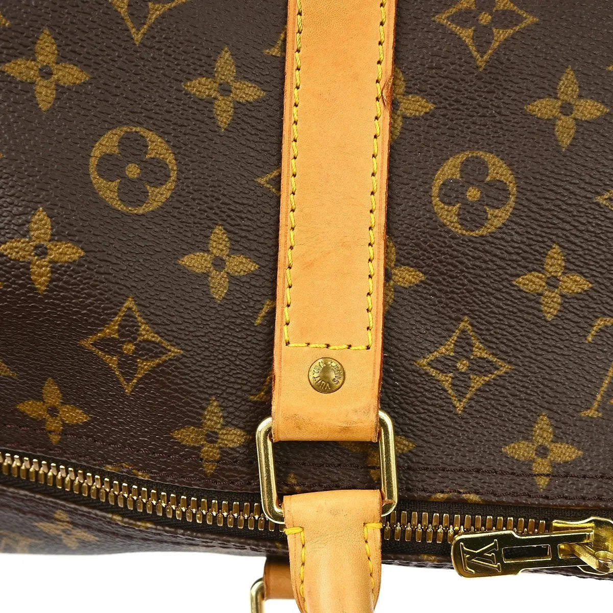 Louis Vuitton Keepall Bandoulière Monogram Brown Canvas Travel Bag Bag (Pre-Owned)