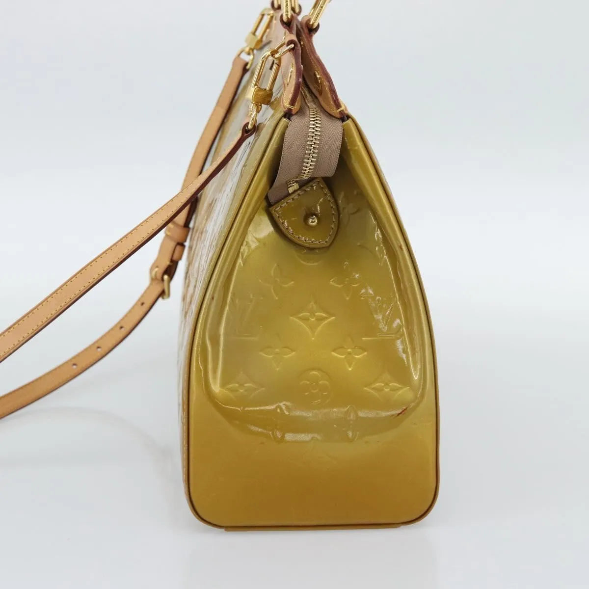 Louis Vuitton Brea Monogram Vernis Beige Patent_Leather Handbag (Pre-Owned)