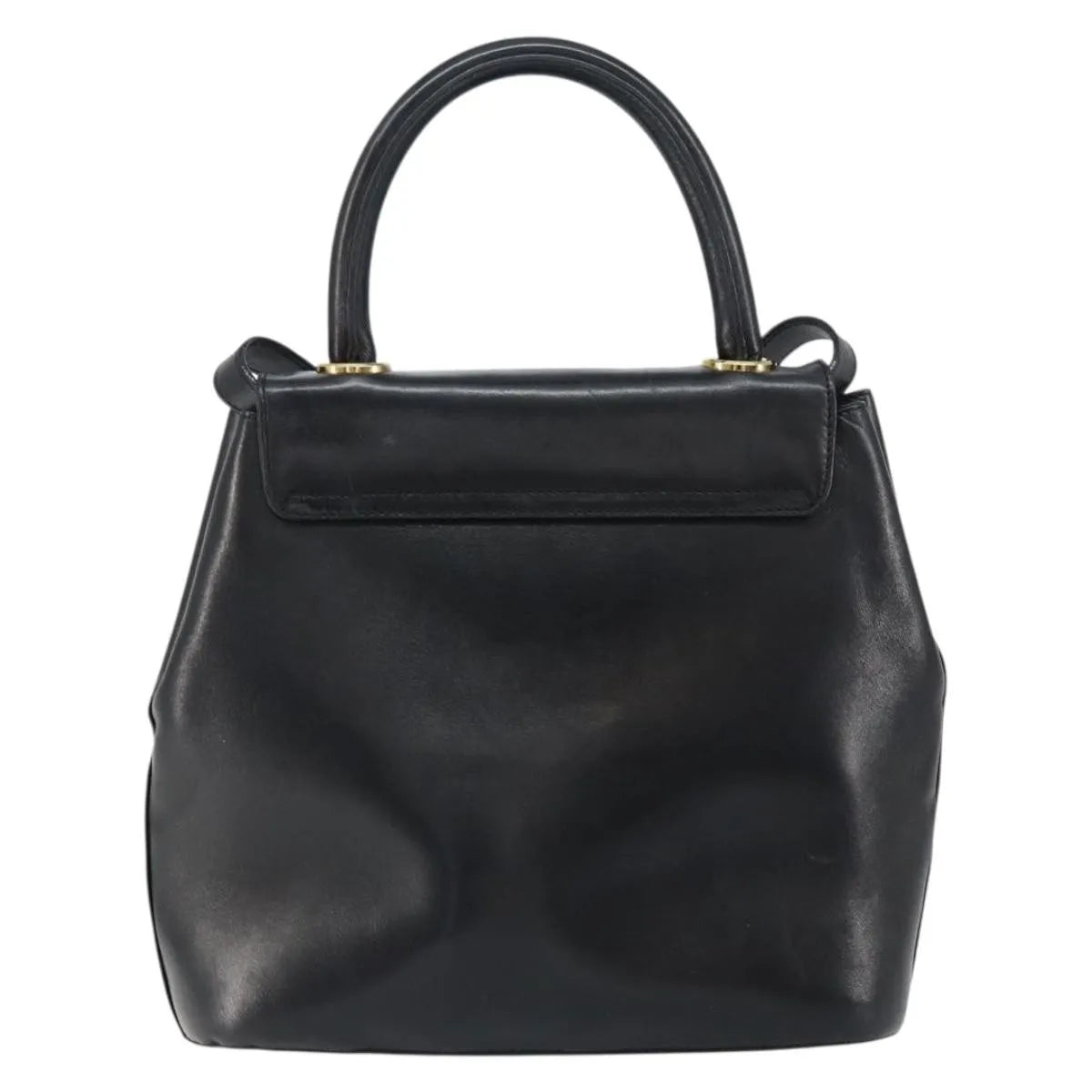 Salvatore Ferragamo Vintage Leather Black Leather Handbag (Pre-Owned)