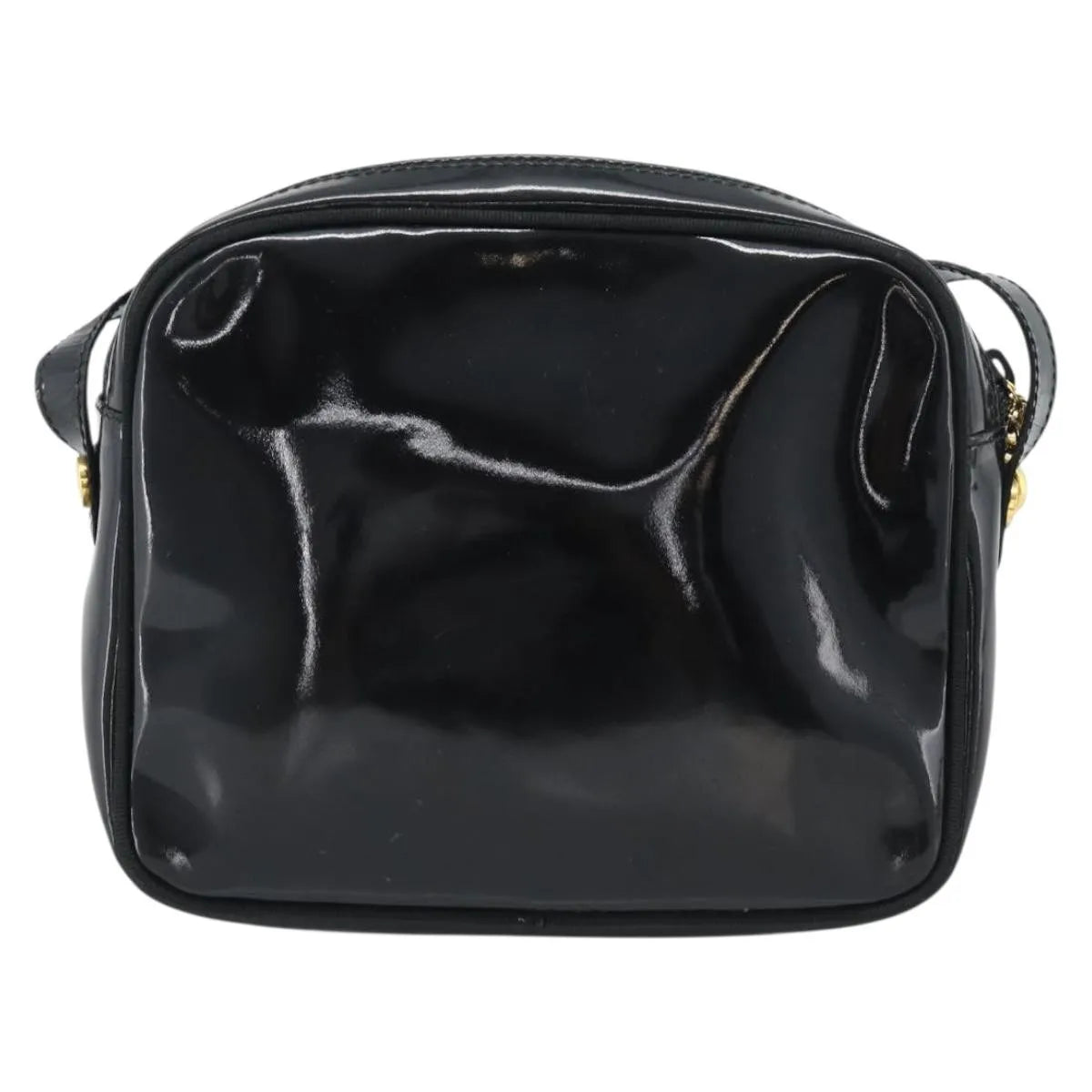 Salvatore Ferragamo Vala Patent Leather Black Patent_Leather Shoulder Bag Bag (Pre-Owned)