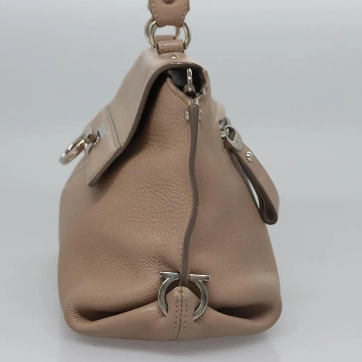 Salvatore Ferragamo Sofia Satchel Leather Beige Leather Handbag (Pre-Owned)