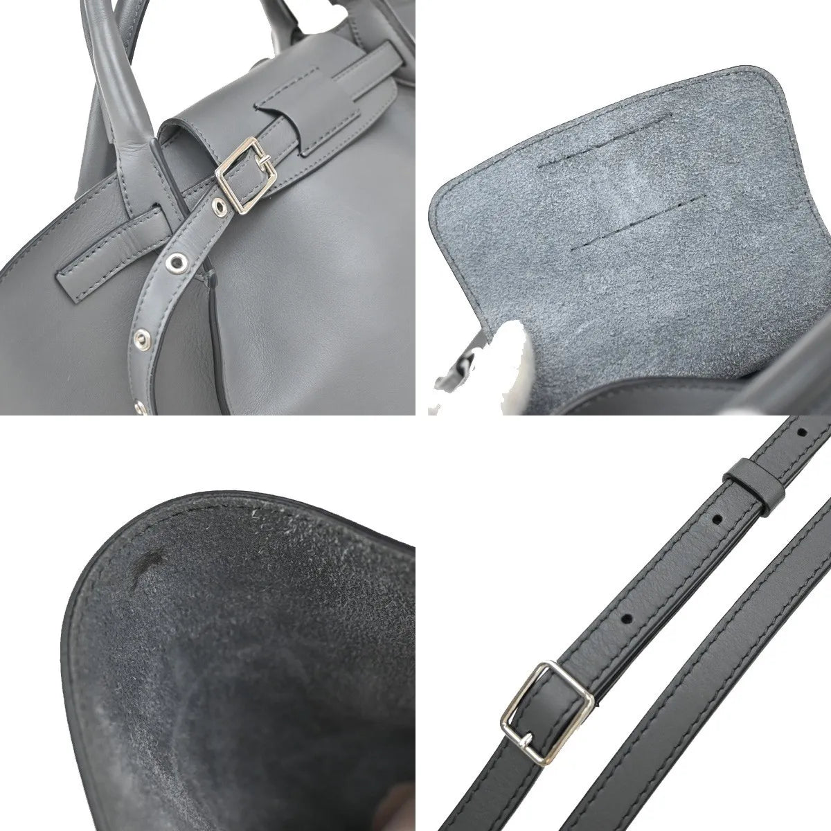 Celine Big Smooth Leather Gray Leather Handbag (Pre-Owned)