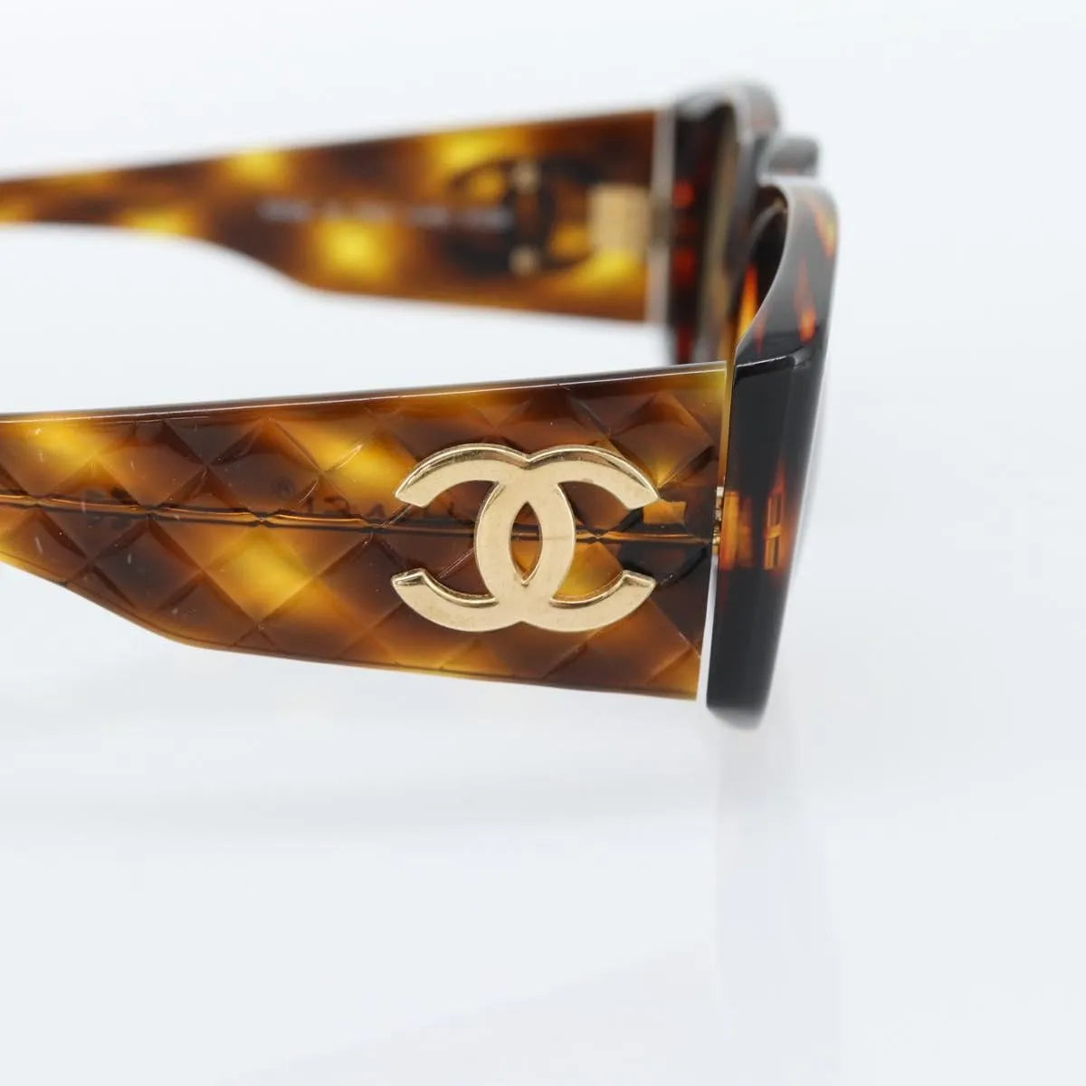 Chanel Cc Logo Matelasse Sunglasses Eye Wear Plastic Brown Plastic Sunglasse Accessory (Pre-Owned)