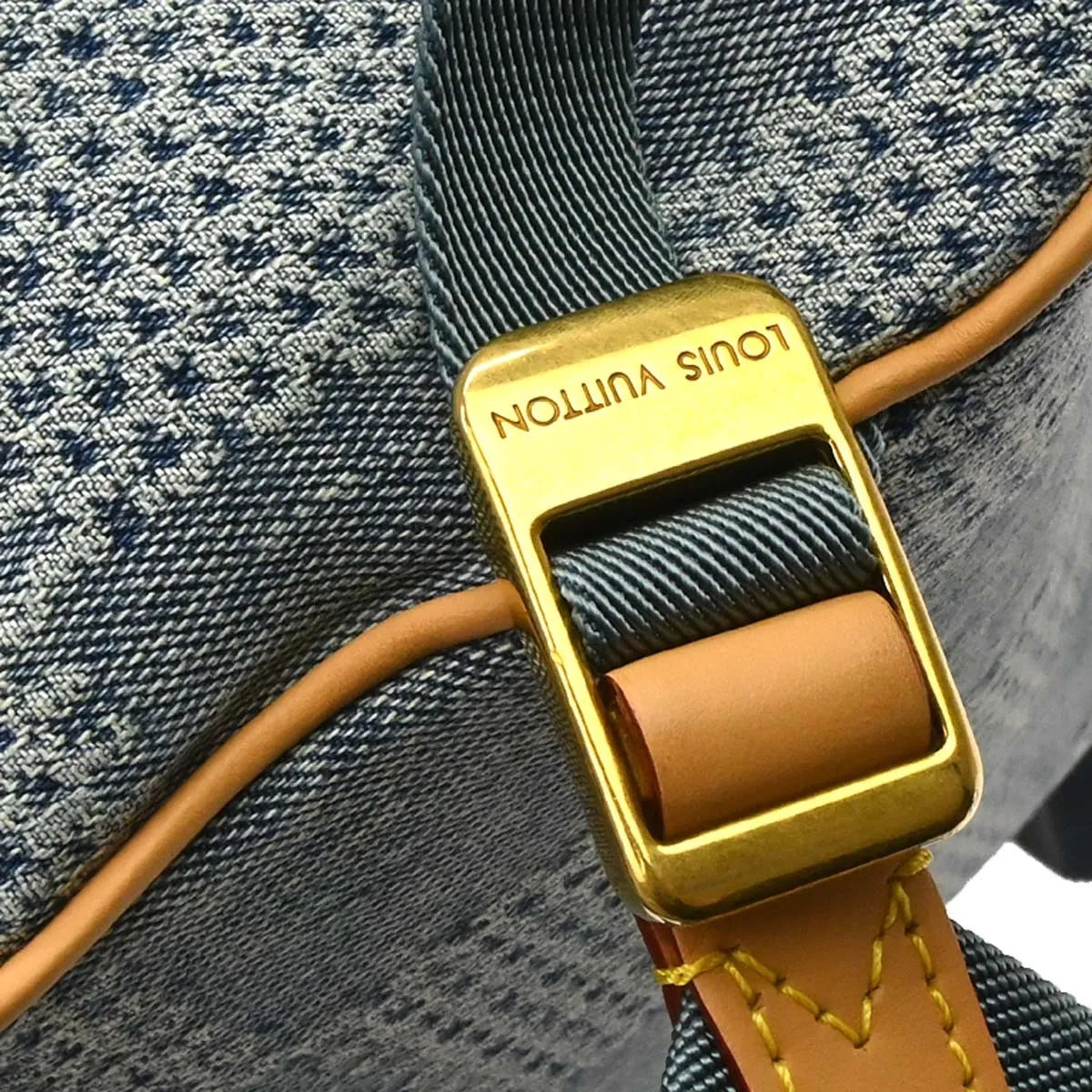 Louis Vuitton Montsouris Denim Blue Denim_Jeans Backpack Bag (Pre-Owned)