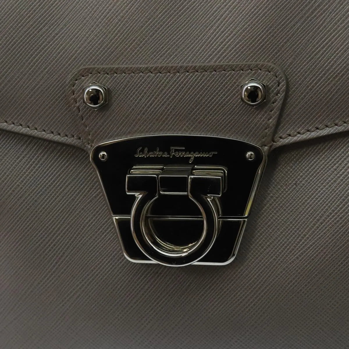 Salvatore Ferragamo Virna Satchel Leather Silver Leather Handbag (Pre-Owned)