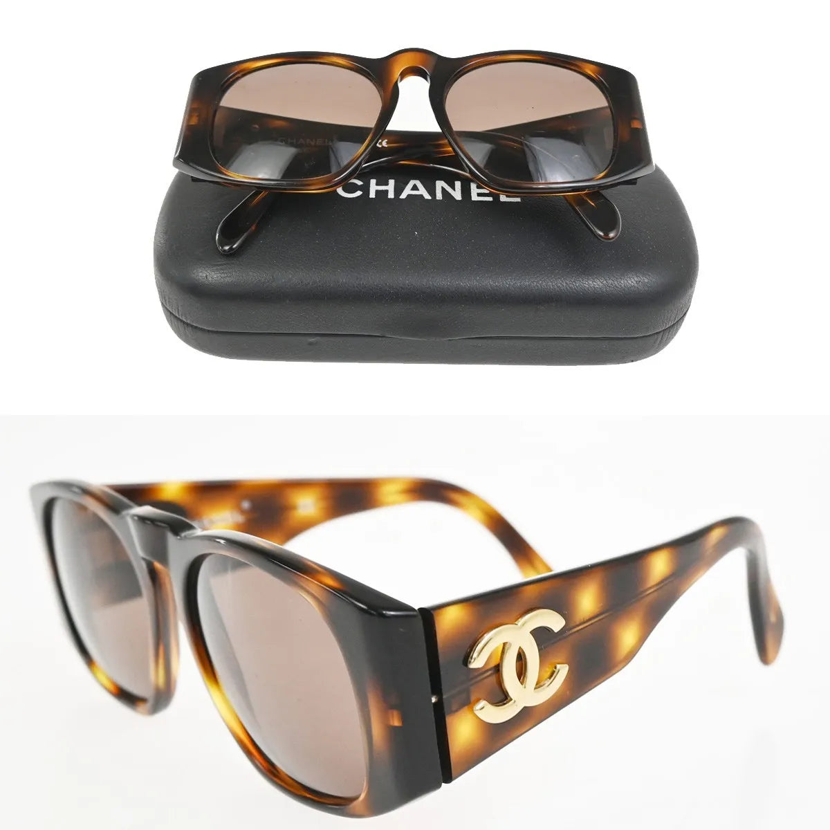 Chanel Logo Cc Plastic Brown Plastic Sunglasse Accessory (Pre-Owned)