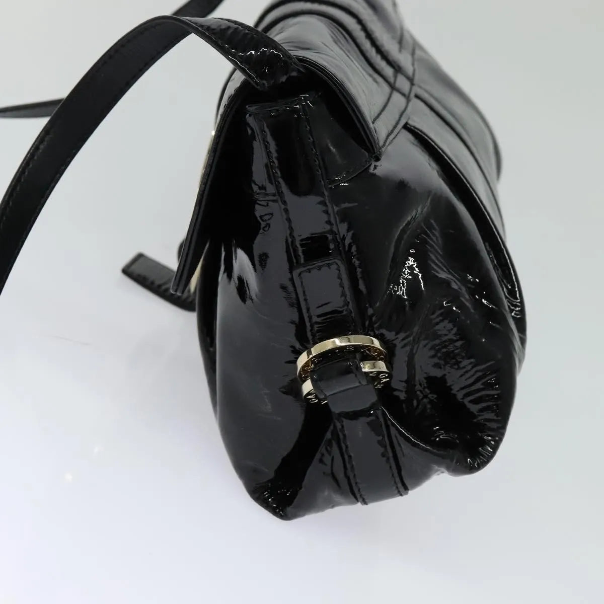 Bvlgari Chandra Flap Enamel Black Patent_Leather Shoulder Bag Bag (Pre-Owned)