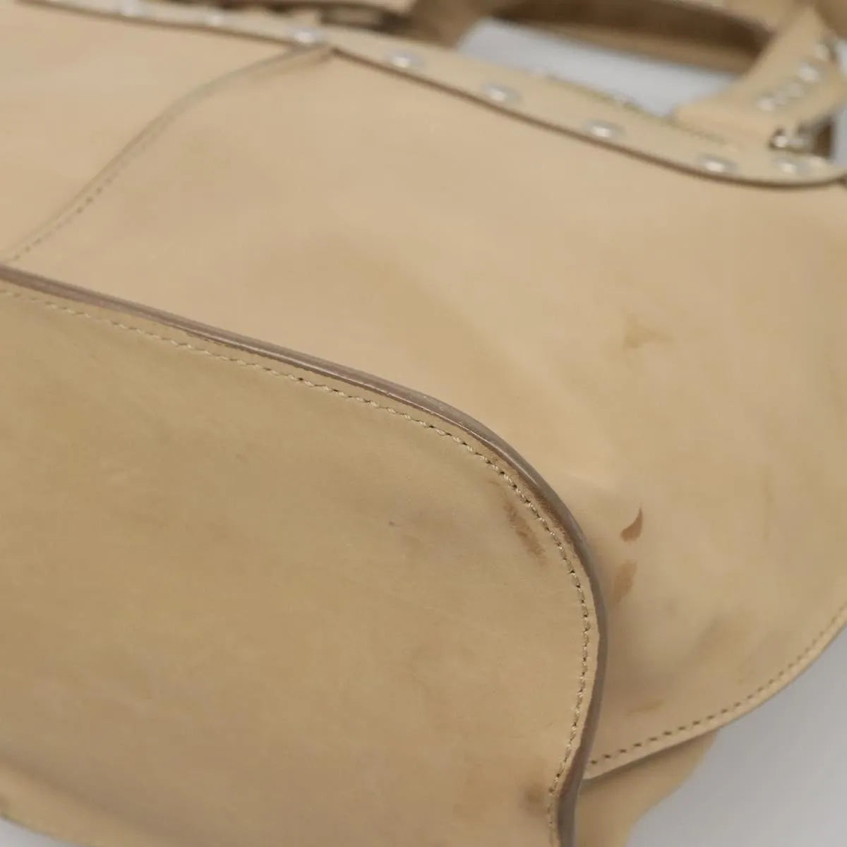 Celine Vintage Leather Beige Leather Handbag (Pre-Owned)