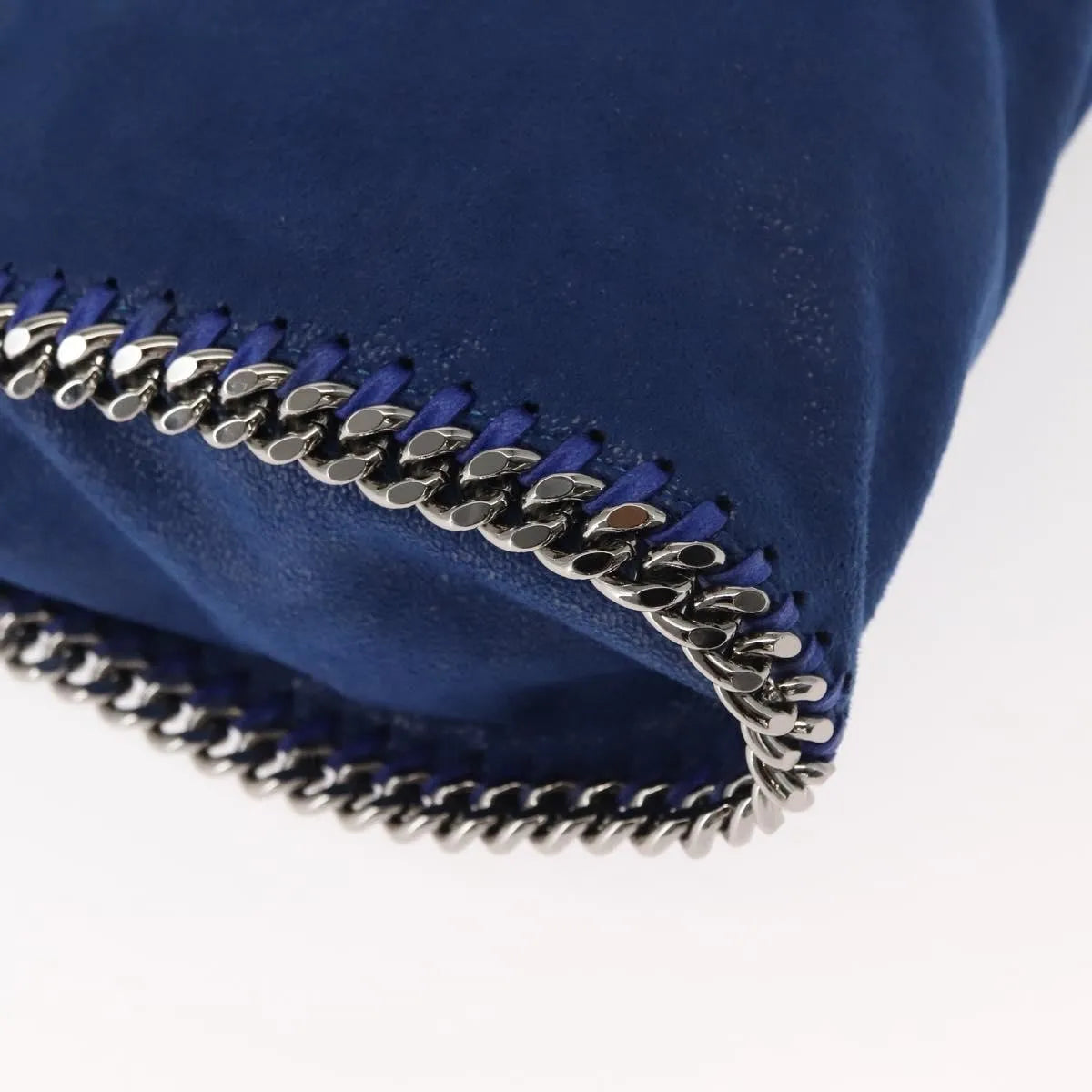 Stella Mccartney Falabella Fold Over Shaggy Deer Blue Polyester Shoulder Bag Bag (Pre-Owned)