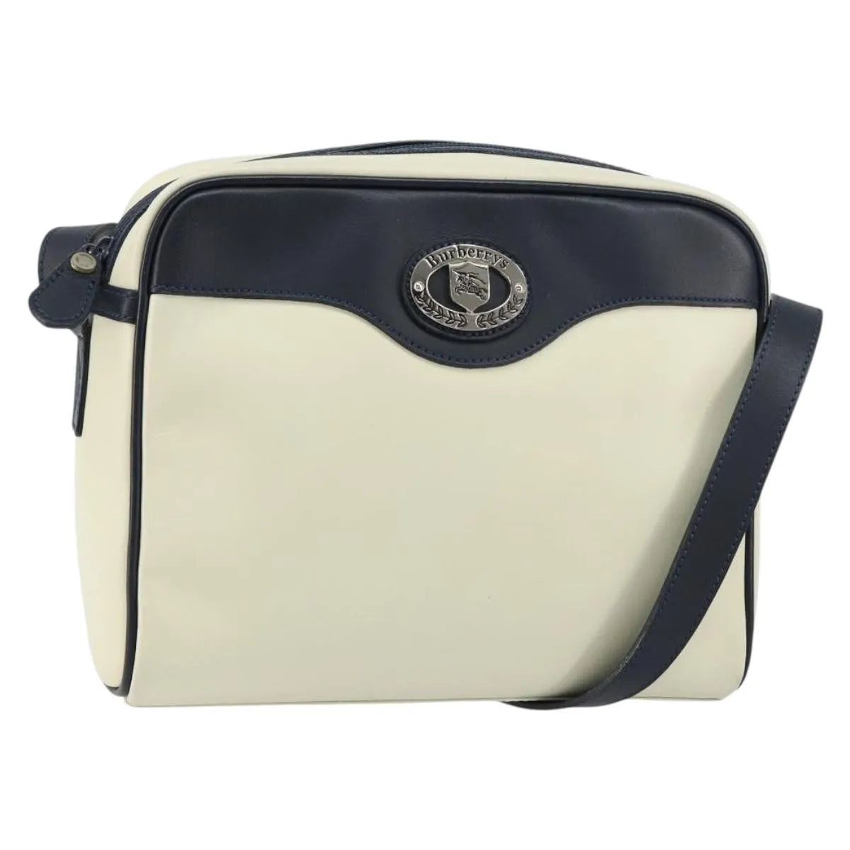 Burberry Vintage Leather White Leather Shoulder Bag Bag (Pre-Owned)