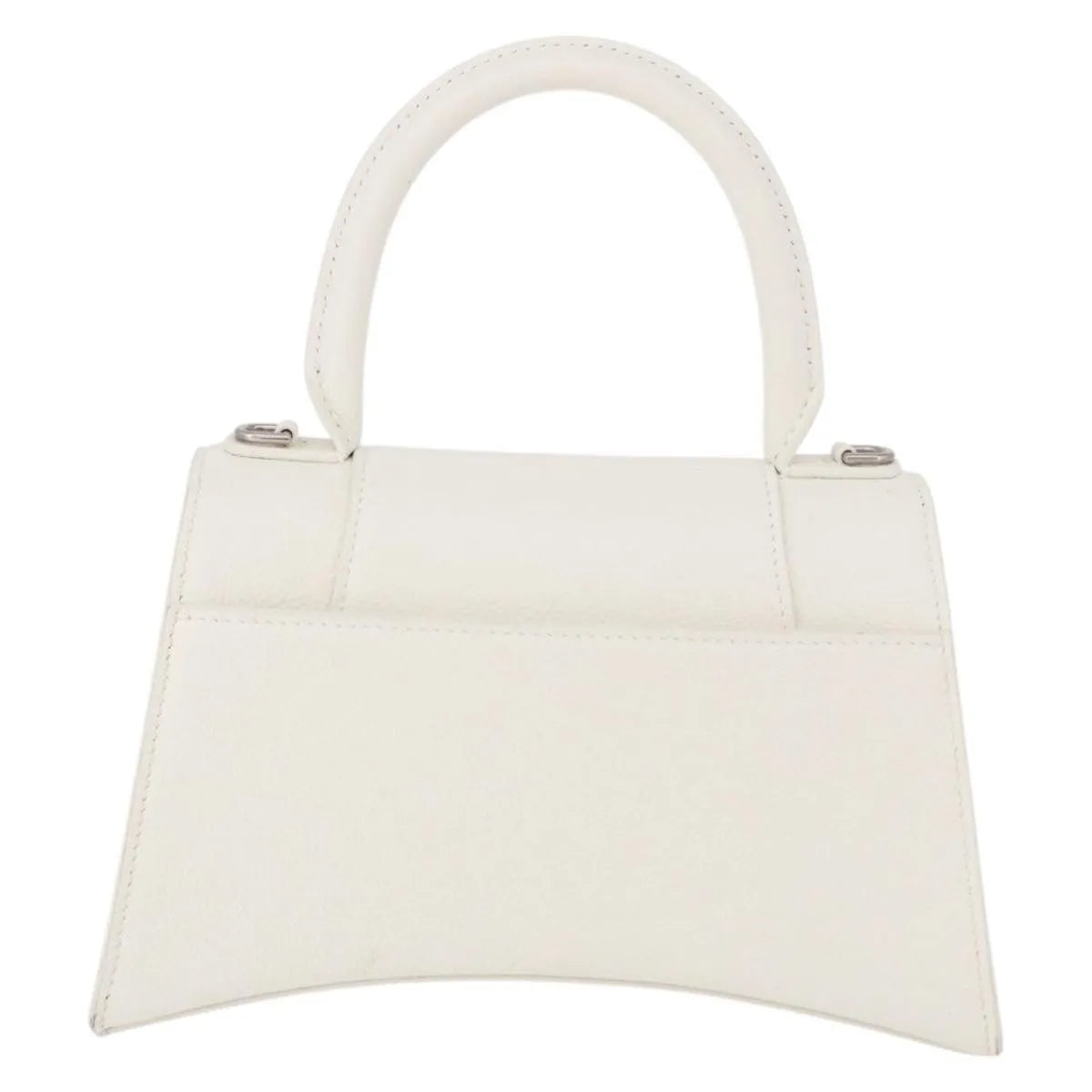 Balenciaga Hourglass Top Handle Leather White Leather Handbag (Pre-Owned)